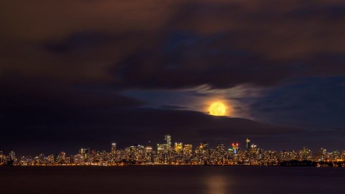 Vancouver under full moon