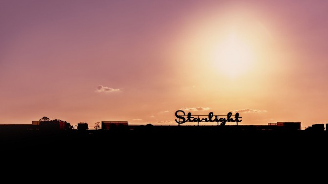 starlight sign at sunset
