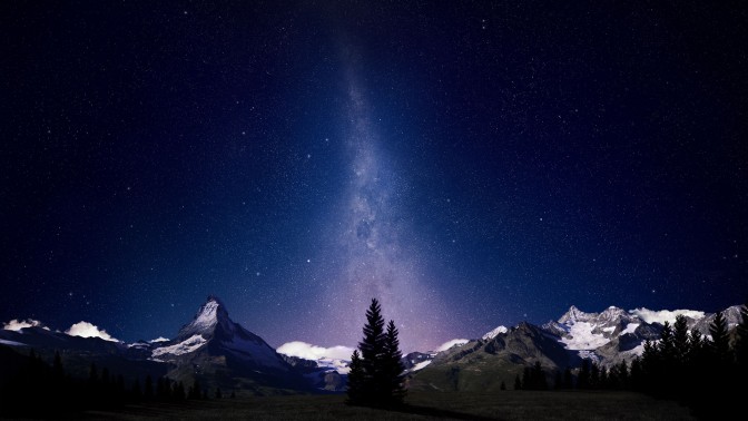 Galaxy on the mountains